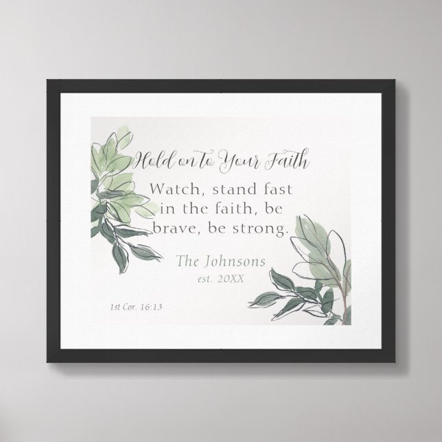 Inspirational Quote & Bible Verse Framed Art (Framed Front)