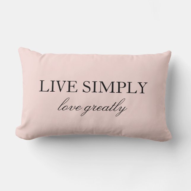 Inspirational Quote Blush Pink Personalized Lumbar Pillow (Front)