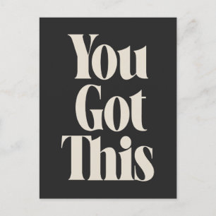 Inspirational Quote Bold Black Retro Typography Postcard