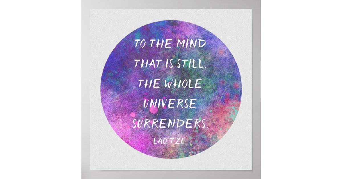 inspirational quote by Lao Tzu purple watercolor Poster | Zazzle