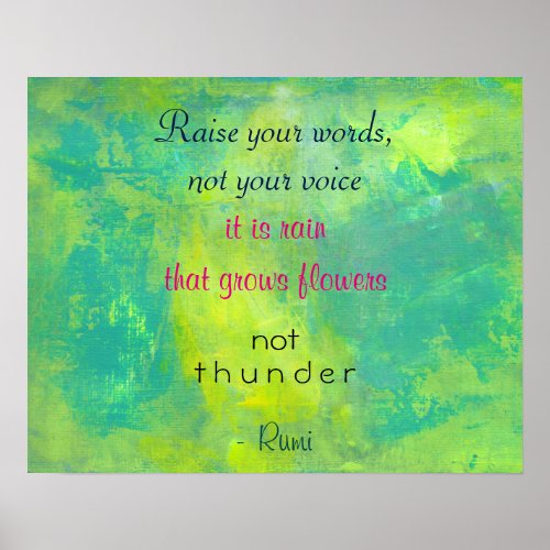 Inspirational Quote by Rumi on Kindness Poster