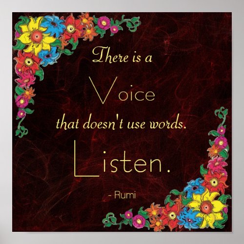 Inspirational Quote by Rumi Poster