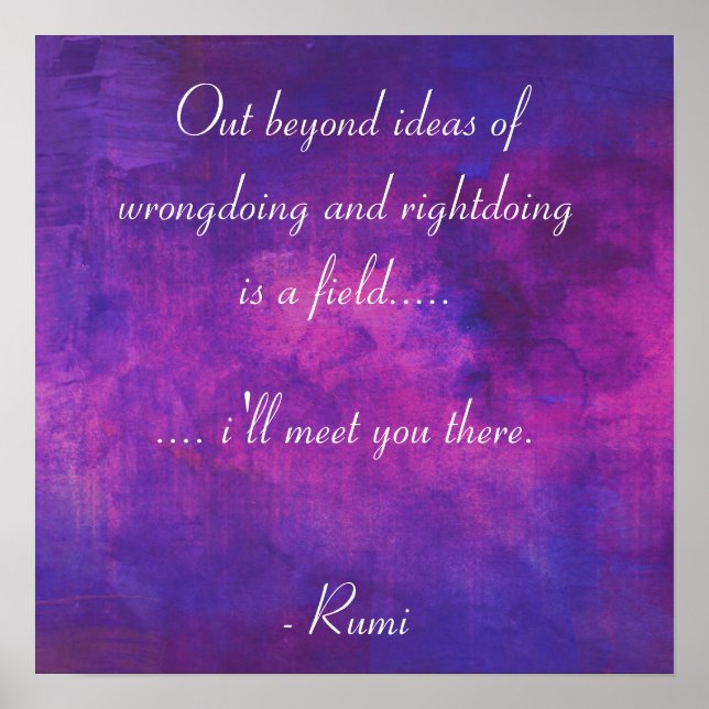 Inspirational Quote by Rumi Poster (Front)