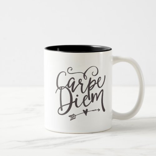 Inspirational Quote Carpe Diem Sieze The Day Two_Tone Coffee Mug