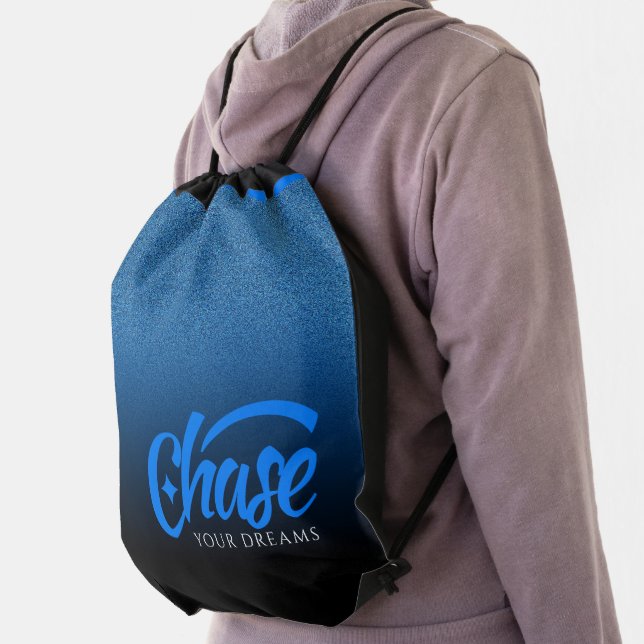 Inspirational Quote Chase Your Dreams Drawstring Bag (Insitu)