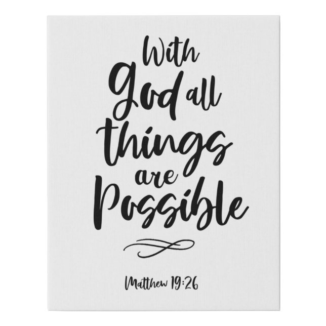 Inspirational Quote Christian Bible Verse Faux Canvas Print (Front)