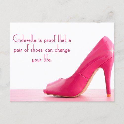 Inspirational Quote _ Cinderella Shoes _ Postcard
