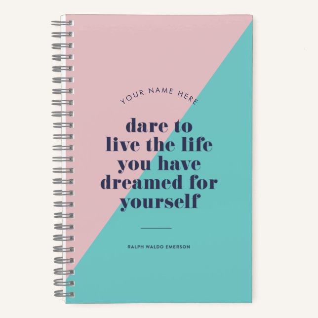 Inspirational Quote Color Block Notebook (Front)