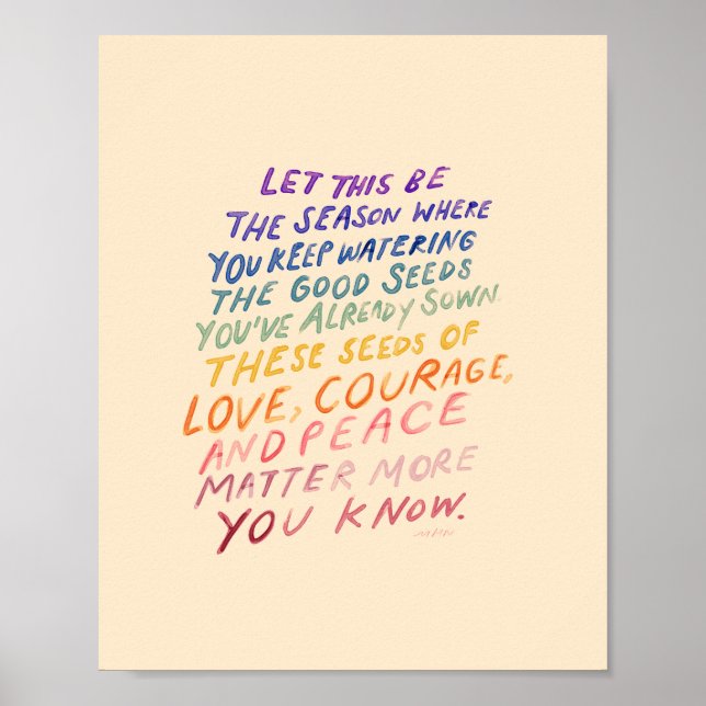 Inspirational quote, colorful poster (Front)