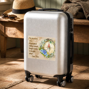 Inspirational Quote Compass Watercolor Travel Sticker
