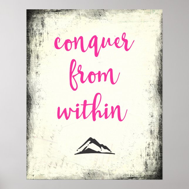 Inspirational Quote Conquer from Within Typography Poster (Front)