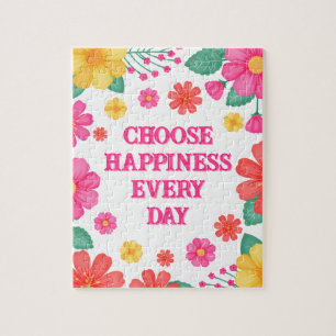 Inspirational Quote Create Your Own Floral Jigsaw Puzzle