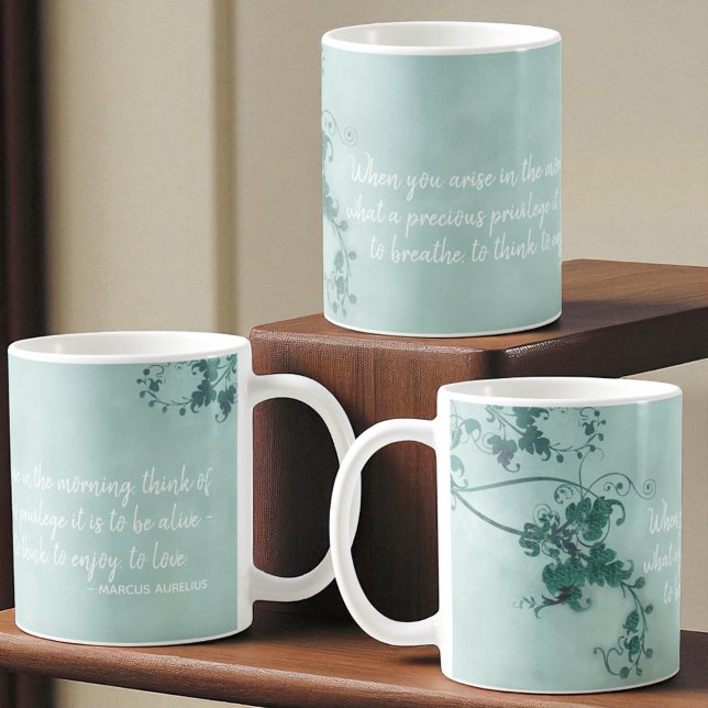 Inspirational Quote | Daily Gratitude For Life Coffee Mug (template mug both sides and opposite of handle)