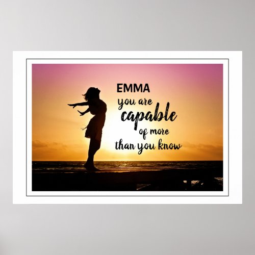 Inspirational Quote Daily Reminder Personaliz Name Poster