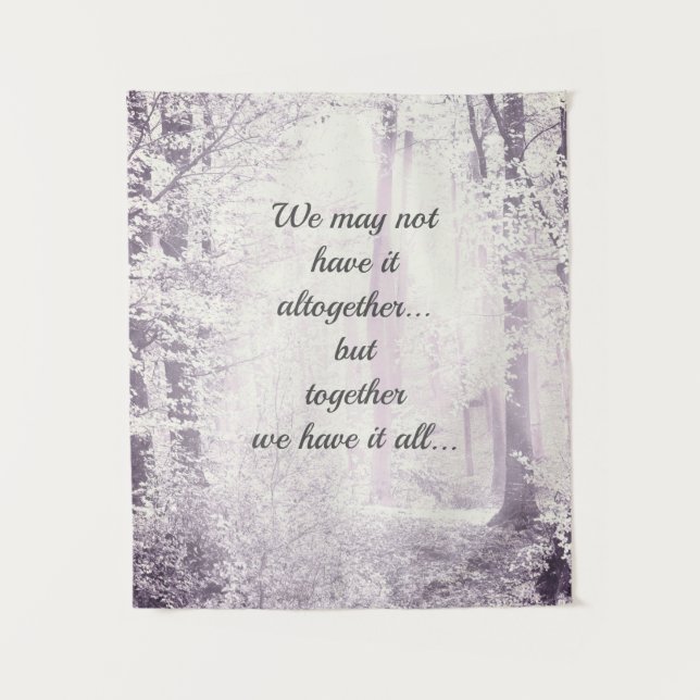 Inspirational quote design tapestry (Front)