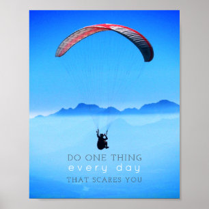 Inspirational Quote Do One Thing Paragliding Photo Poster