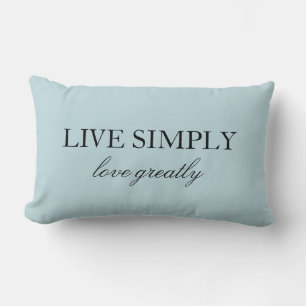 Inspirational Quote Dusty Blue Personalized Lumbar Pillow