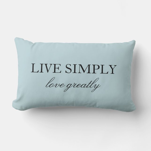 Inspirational Quote Dusty Blue Personalized Lumbar Pillow (Front)