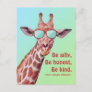 Inspirational Quote Emerson Be Silly Fun Giraffe Postcard