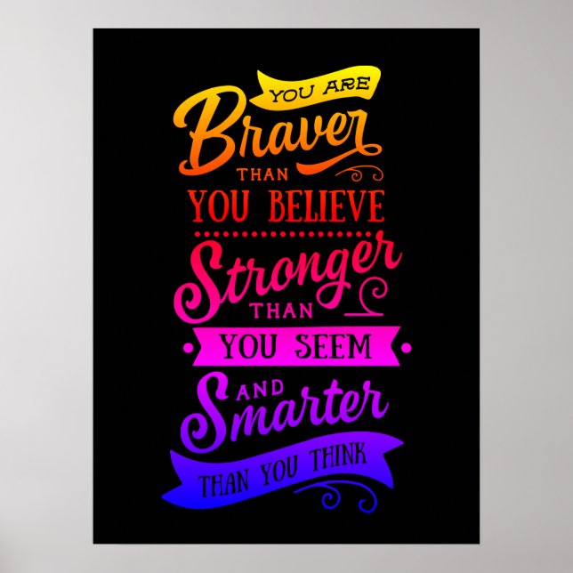 Inspirational Quote Encouragement Accessories Art Poster (Front)