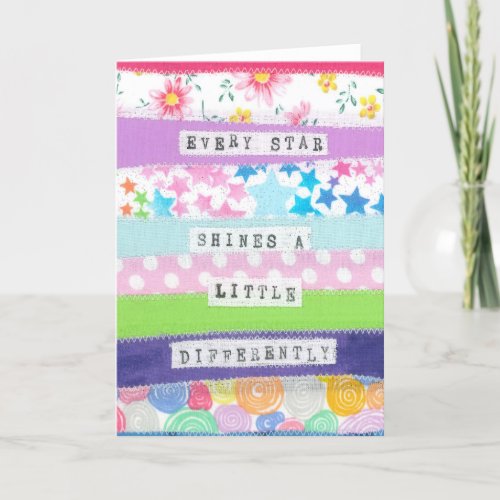 Inspirational quote _ Every star shines differentl Thank You Card