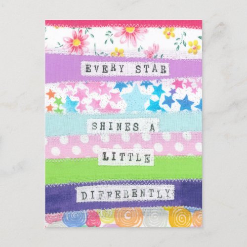 Inspirational quote _ Every star shines Postcard