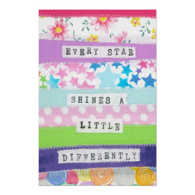 Inspirational quote - Every star shines Poster (Front)