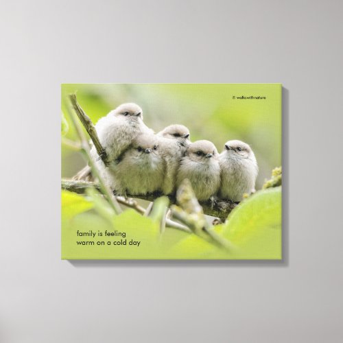 Inspirational Quote Family of Five Songbirds Canvas Print