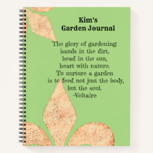 Inspirational quote Fleur de lis Garden Journal