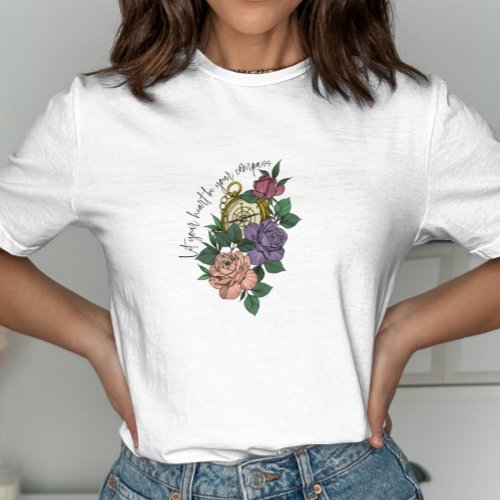 Inspirational Quote_ Floral Compass_ T_Shirt