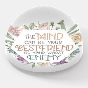 Inspirational Quote Floral Wreath Pastel Colors Paperweight