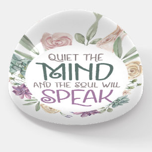 Inspirational Quote Floral Wreath Pastel Colors Paperweight