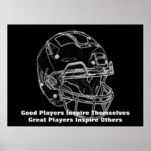 Inspirational Quote Football Inspire Team Poster