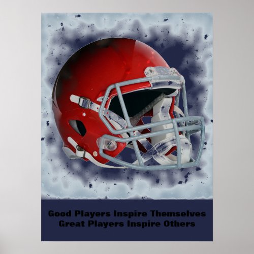 Inspirational Quote Football Inspire Team Poster