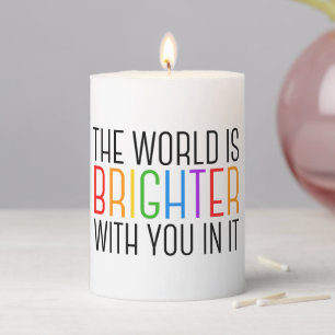 Inspirational Quote for Mental Health Gift Pillar Candle