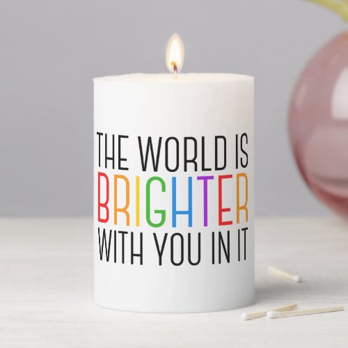 Inspirational Quote for Mental Health Gift Pillar Candle