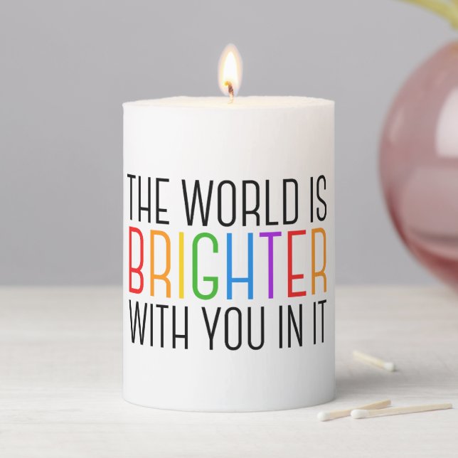 Inspirational Quote for Mental Health Gift Pillar Candle (In Situ)