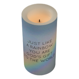 Inspirational Quote for Special Person, Rainbow Flameless Candle