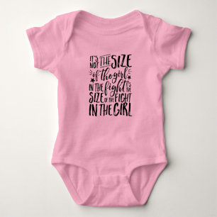 Inspirational Quote for Strong Brave Girl Fighter Baby Bodysuit