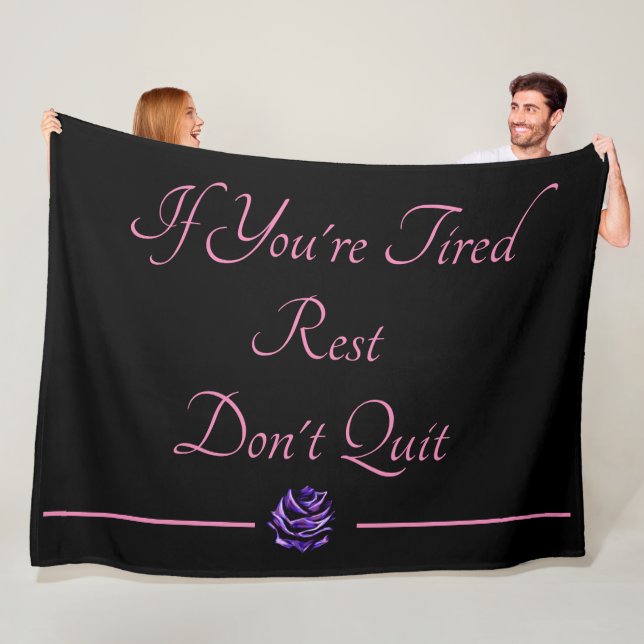 Inspirational Quote For the Weary Fleece Blanket (In Situ)