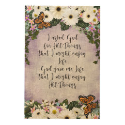 Inspirational Quote Gerbera Daisies Butterflies Wood Wall Art