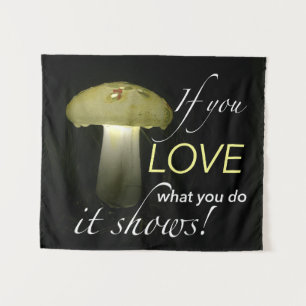 Inspirational Quote Glowing Solar Lawn Mushroom Tapestry