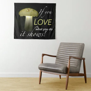 Inspirational Quote Glowing Solar Lawn Mushroom Tapestry