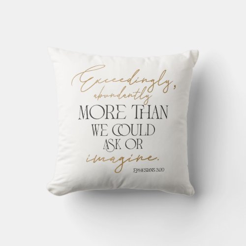 Inspirational Quote Gold and Black Throw Pillow