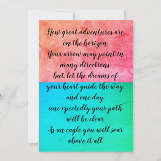 Inspirational quote graduation cards