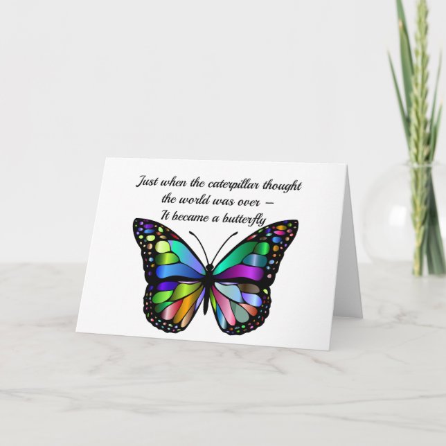 Inspirational Quote Greeting Card - Butterfly (Front)