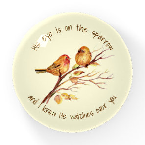 Inspirational quote His Eye is on the Sparrow, Paperweight