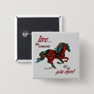 Inspirational Quote, Horse Button