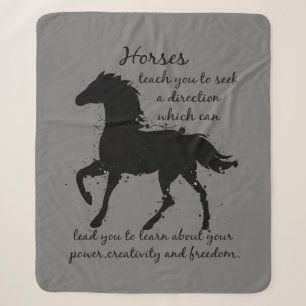 Inspirational Quote Horses Can Teach Us Sherpa Blanket