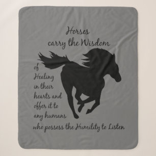 Inspirational Quote Horses Can Teach Us Sherpa Blanket